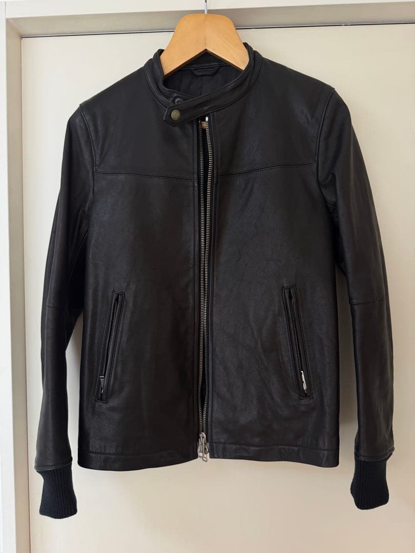 【名作希少サイズ3】ラウンジリザード 牛革シングルライダース黒 シンサレート中綿