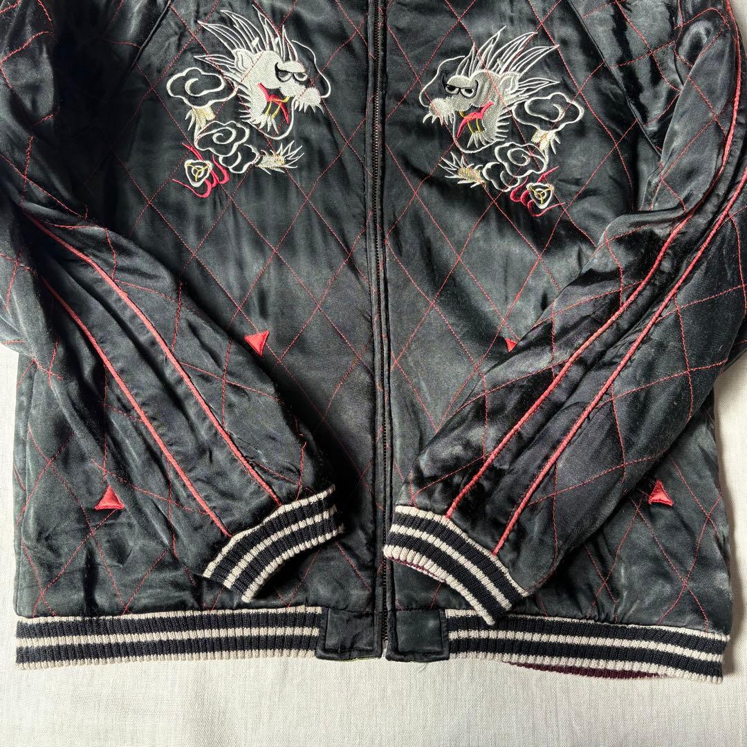 unknown キルティング スーベニアジャケット 龍 ドラゴン スカジャン 黒