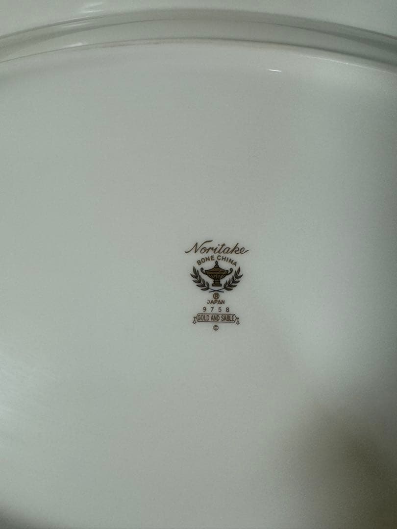 2627 オールドノリタケ　瑠璃片葉金蝕　楕円皿　2客　42cm 未使用