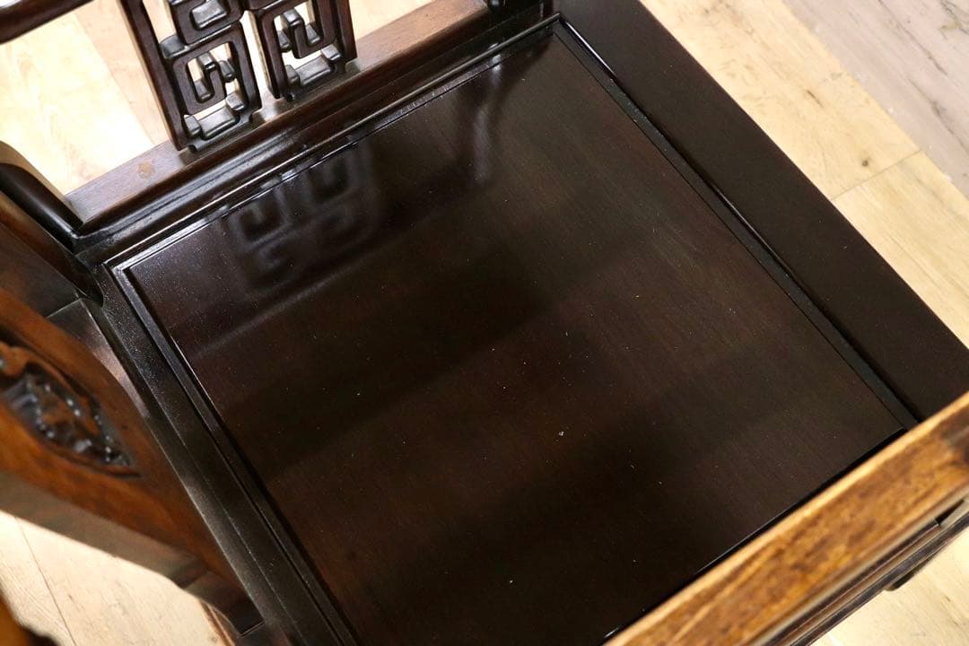 GMHS297R○中国美術 唐木家具 アームチェア 椅子 無垢材 民藝 最高級
