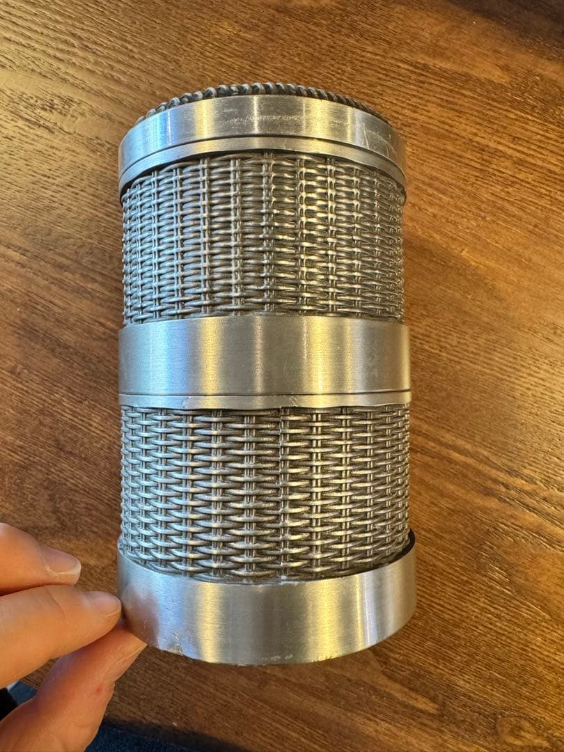 純錫製メッシュ茶道具　二段あり