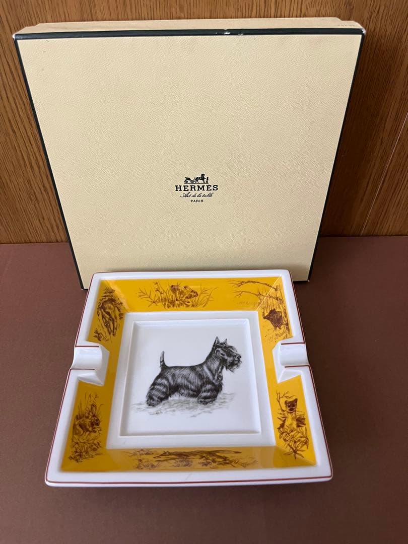 HERMES 陶器製灰皿 イエロー