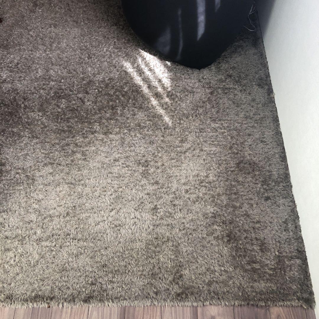 シルバーのシャギーラグ