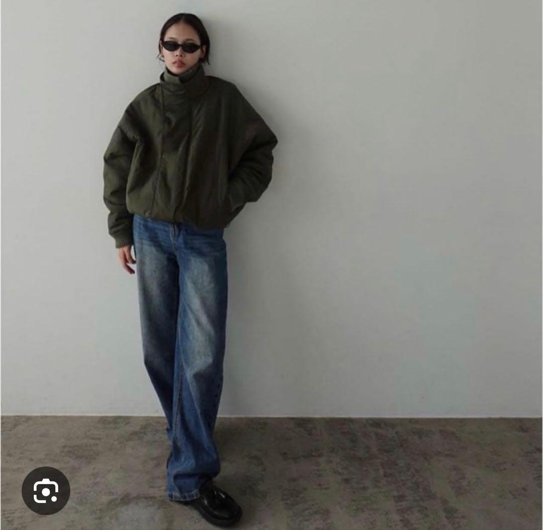 mizota yayoi x callautia リブニットカラー中綿ジャケット