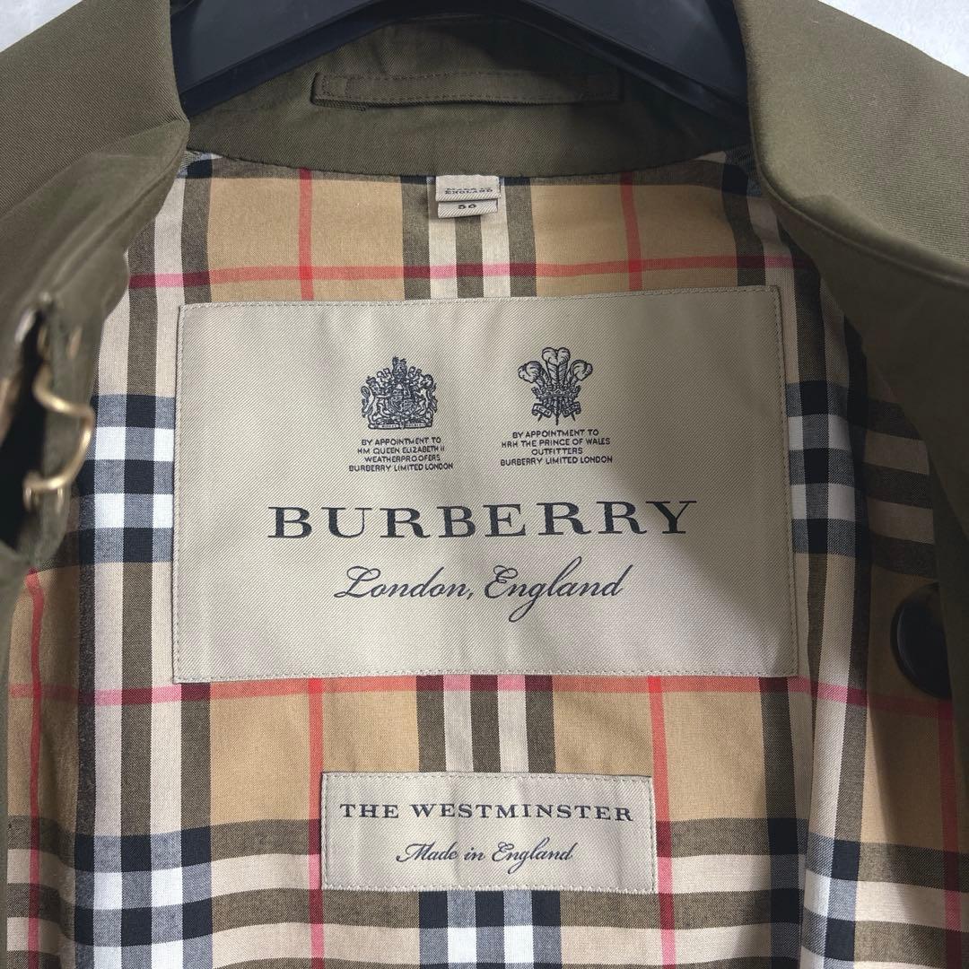 バーバリー ウエストミンスター トレンチコート　メンズ　カーキオリーブ　希少56