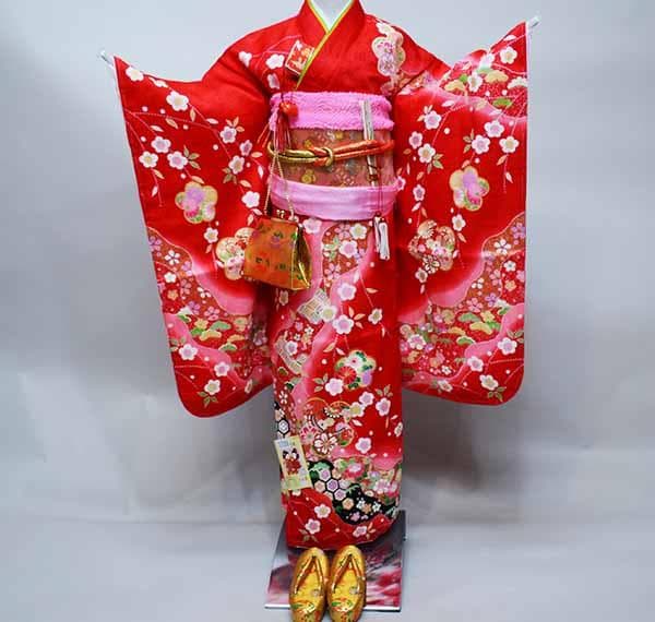 七五三 七歳 女児 正絹 総絞り 着物フルセット 着物は花ひめ NO37288