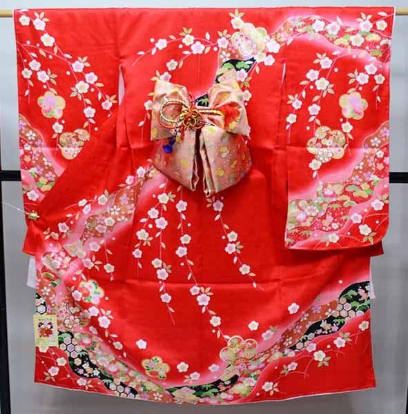 七五三 七歳 女児 正絹 総絞り 着物フルセット 着物は花ひめ NO37288
