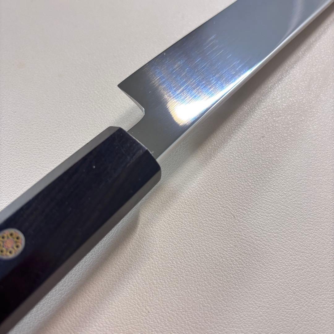 270mm 柳刃包丁 鏡面　黒檀八角柄 刺身包丁 「全鋼」 '鞘付き