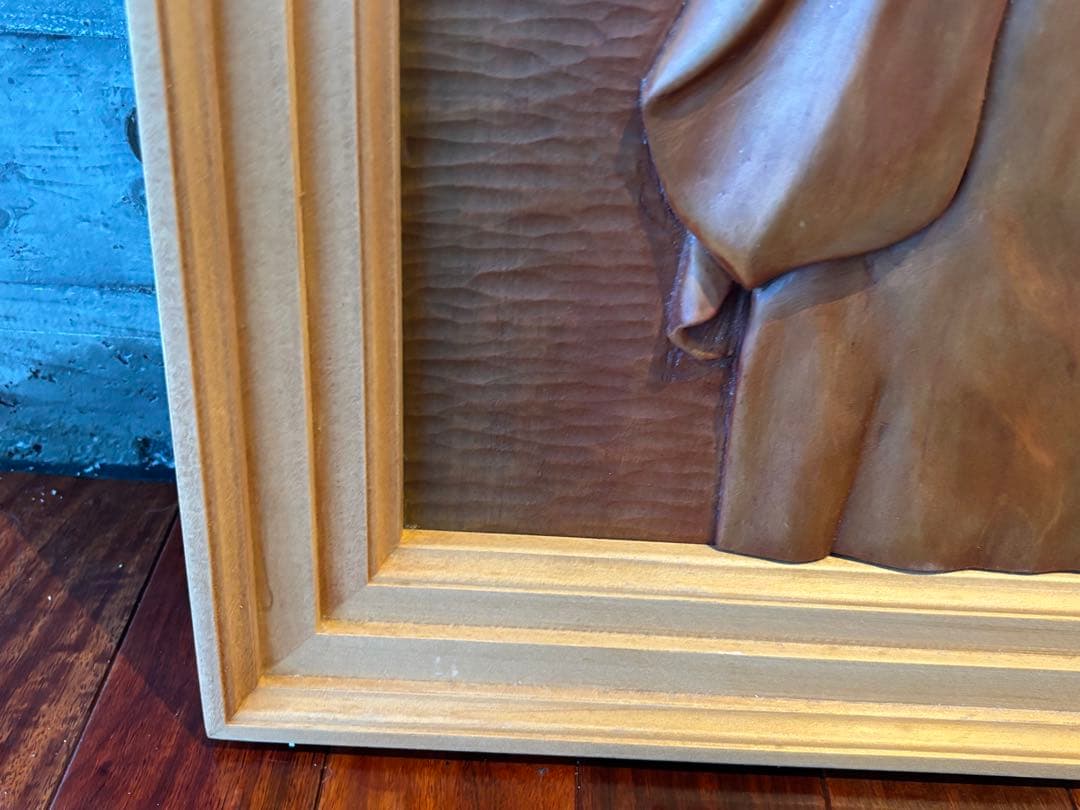 70cm 天然木 彫刻 観音像 レリーフ 木彫り 仏像