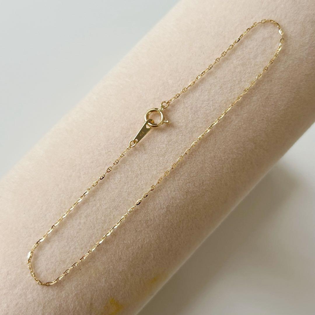 新品 高品質 18金 K18 アンカー ブレスレット イタリア製 18cm