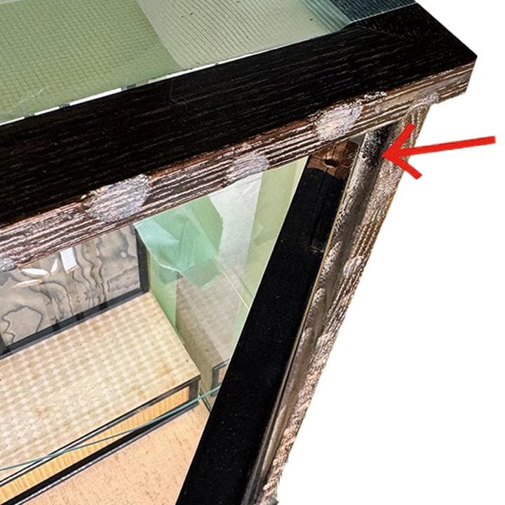 ガラスキャビネット 飾り棚 昭和レトロ 木目調 ガラスケース 店舗 什器 畳 桜