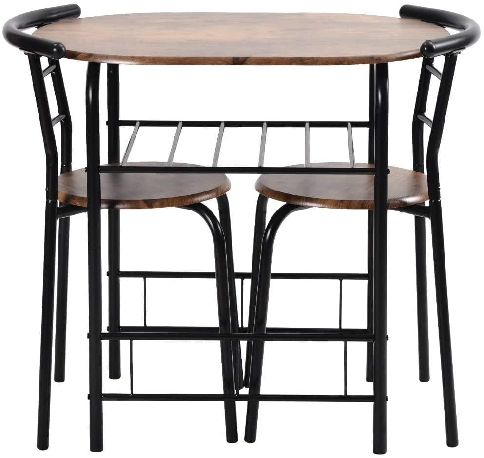 数量限定！ダイニングテーブル 食卓 チェア2脚 コンパクトBROWN