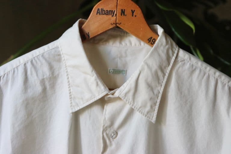 A.PRESSE Regular Collar Shirt ホワイト/ベージュ