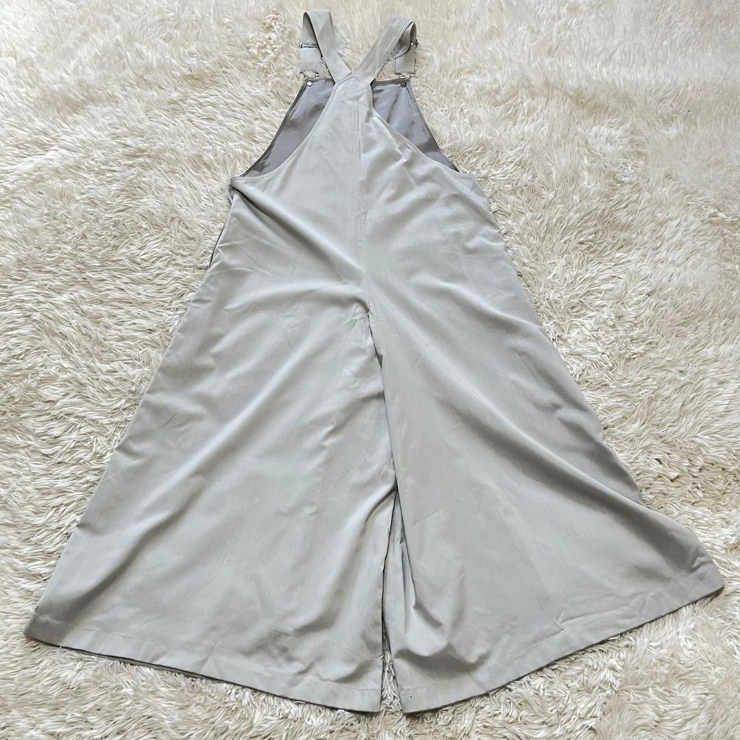 【未使用級】エブール　アセテートシャンブレーオーバーオール　定価5.4万　ワイド