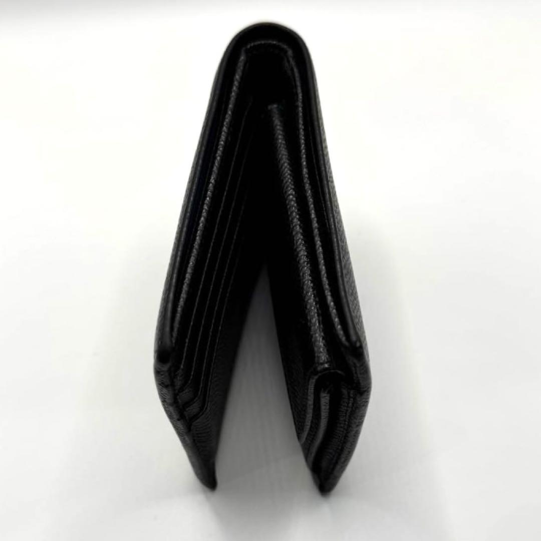 【美品】BVLGARI ブルガリマン　コンパクトウォレット　二つ折り　財布　黒