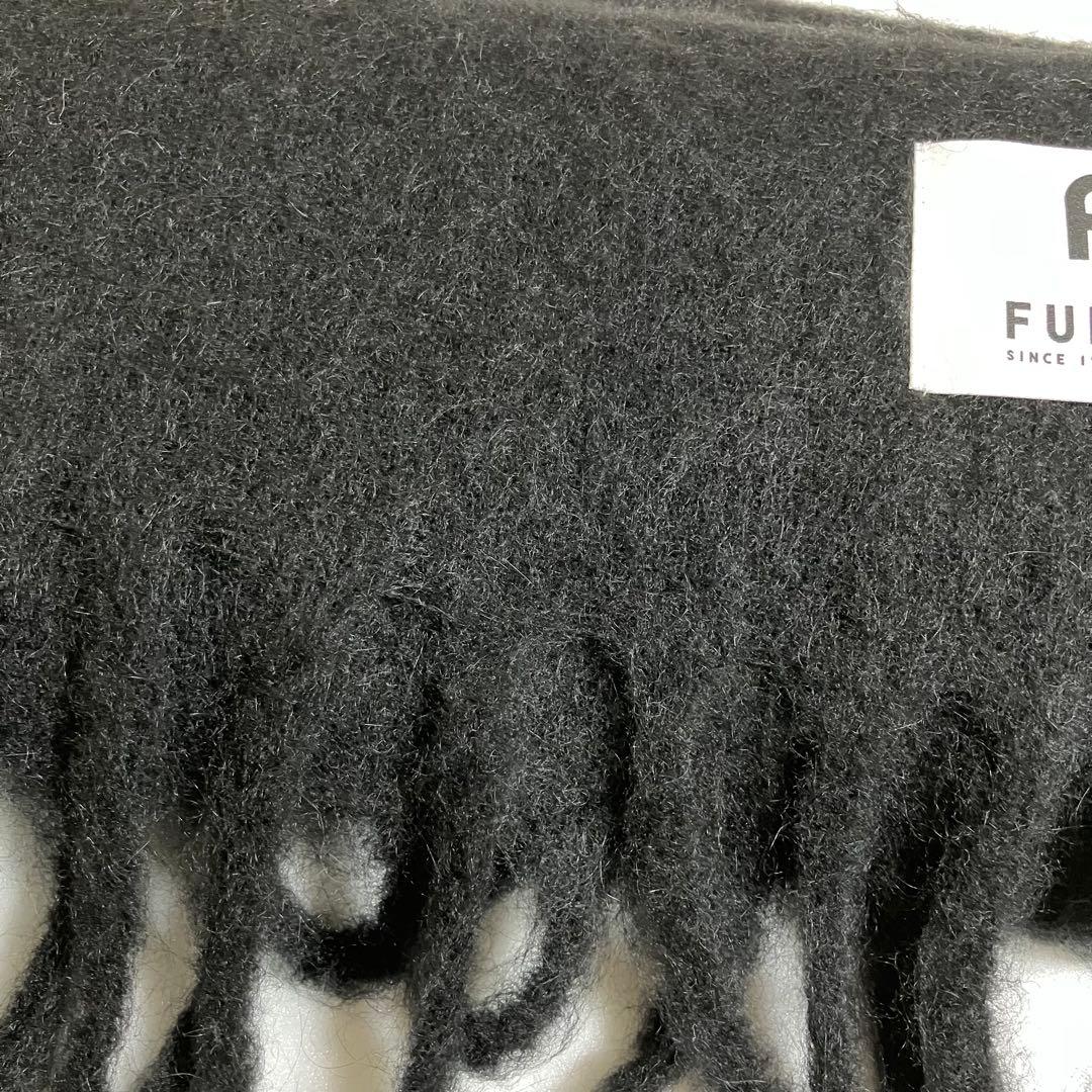 新品　FURLA 大判　アルパカ混　ボリュームマフラー　ストール　ロング　黒