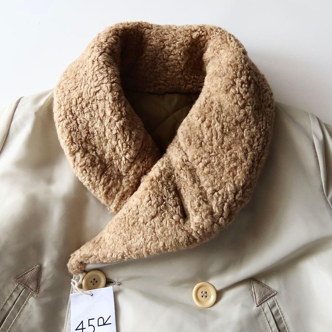 試着のみ 45R ナイロン×ボアのコート 3 ショールカラー 45rpm