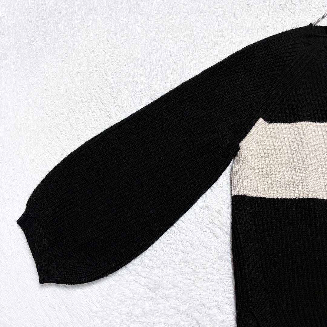 【美品】マックスマーラ 大きいサイズ バージンウール 配色 ニット 上品 高級