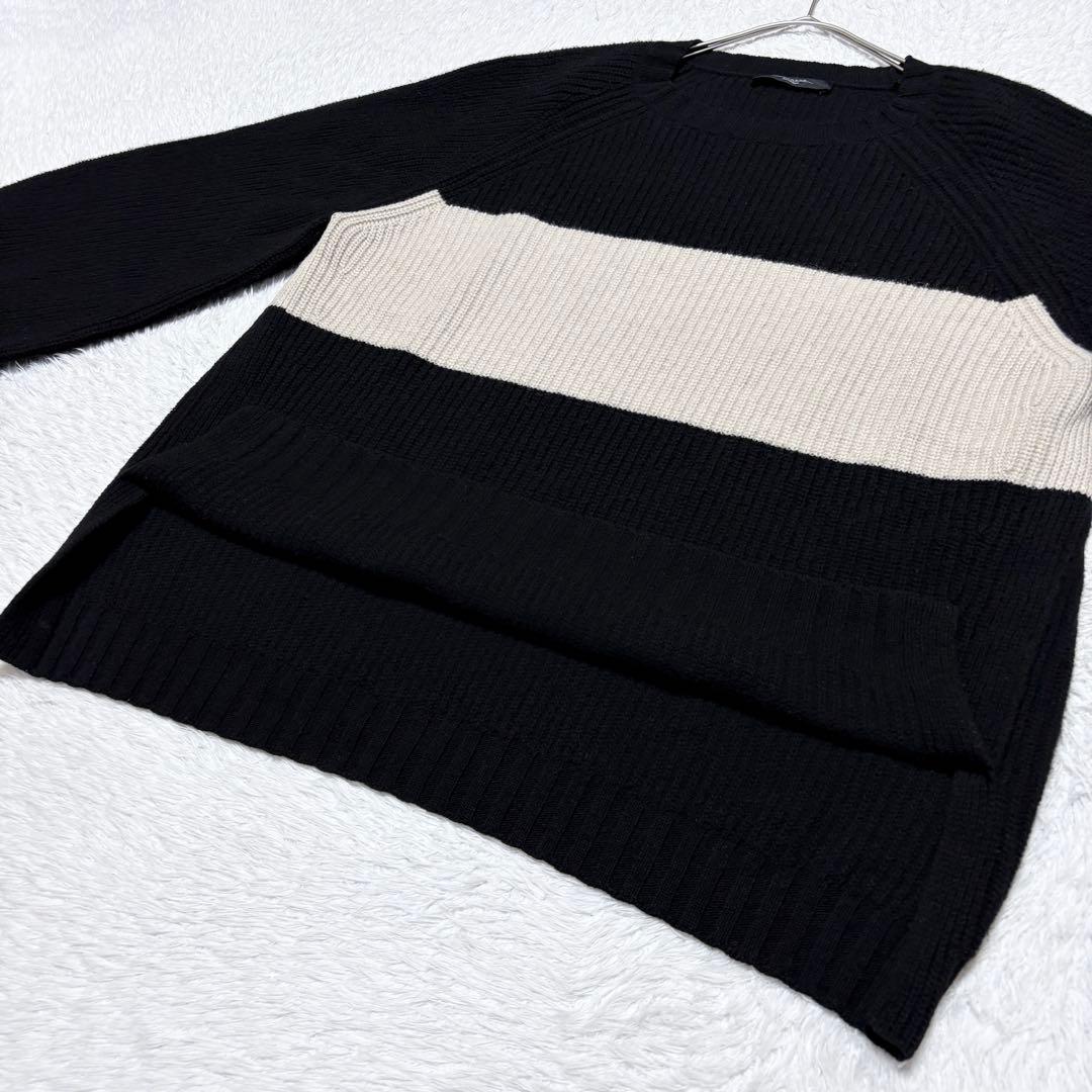 【美品】マックスマーラ 大きいサイズ バージンウール 配色 ニット 上品 高級