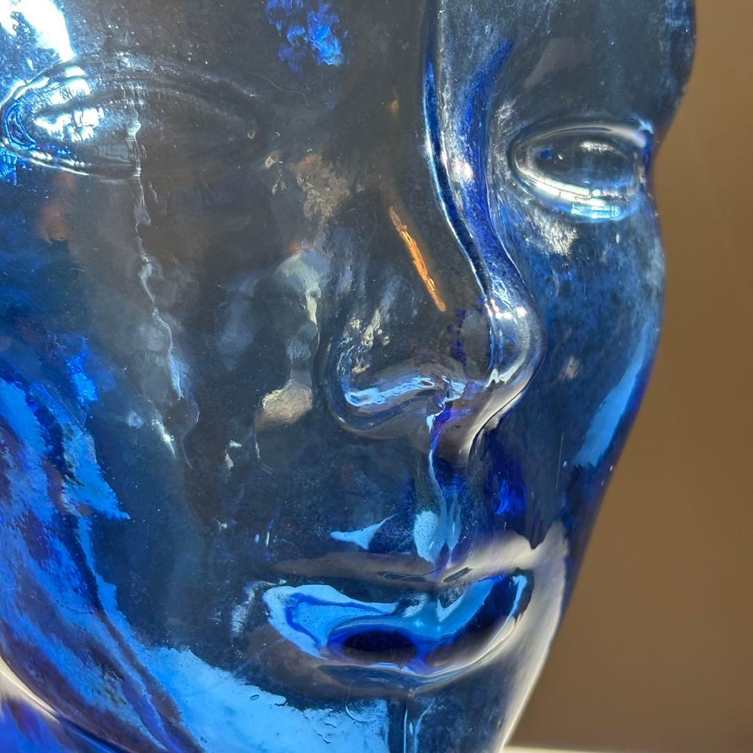 ガラス製の青い頭部のマネキン ポストモダン スペースエイジ ミッドセンチュリー