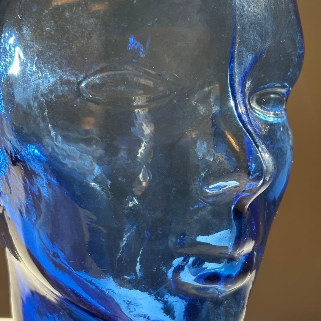 ガラス製の青い頭部のマネキン ポストモダン スペースエイジ ミッドセンチュリー