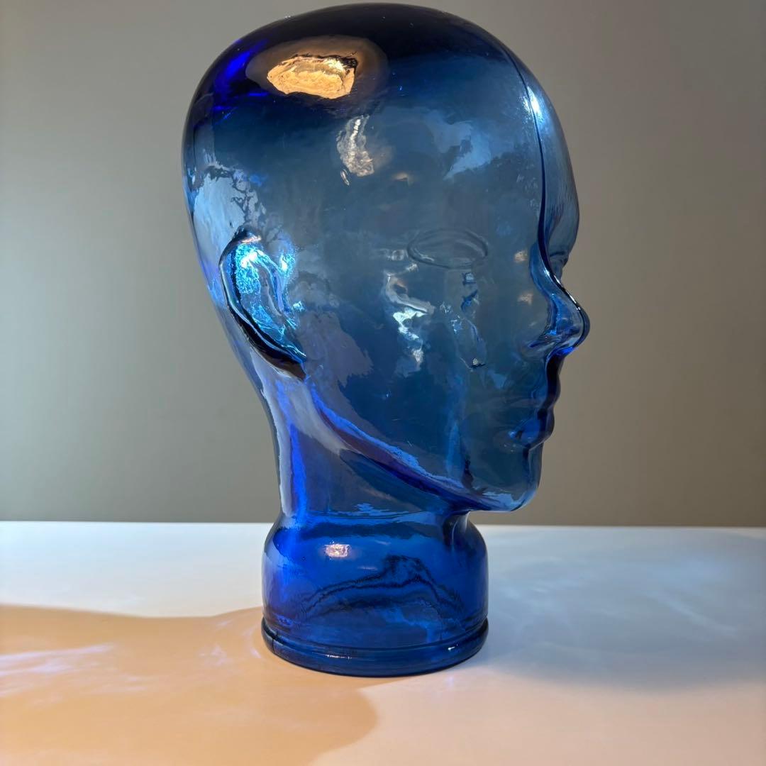 ガラス製の青い頭部のマネキン ポストモダン スペースエイジ ミッドセンチュリー
