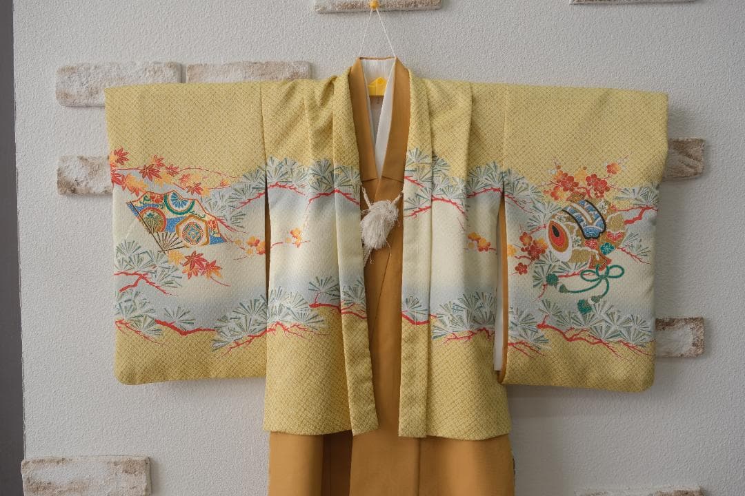 3歳　七五三　黄色 着物