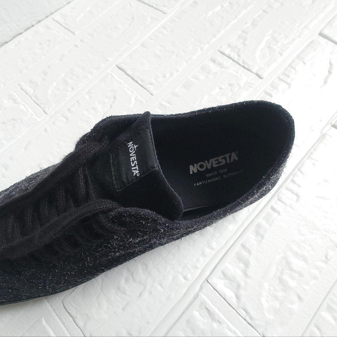 NOVESTA　ヘアリースエード カウハイド レザースニーカー　ブラック 42
