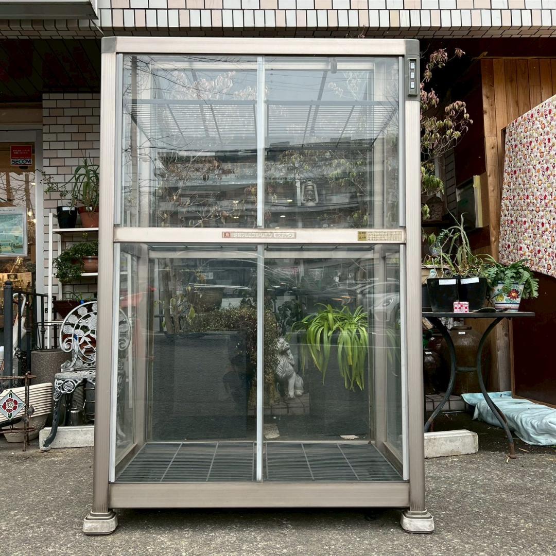 i＊ 【希少 】昭和アルミ ブルーリボン ネオラック ガラス温室 ショーケース