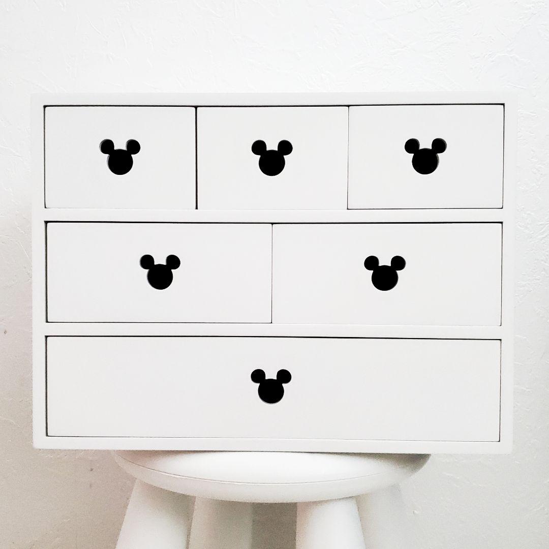 未使用 ディズニー ミッキーマウス デザイン 収納 ボックス 棚 ホワイト