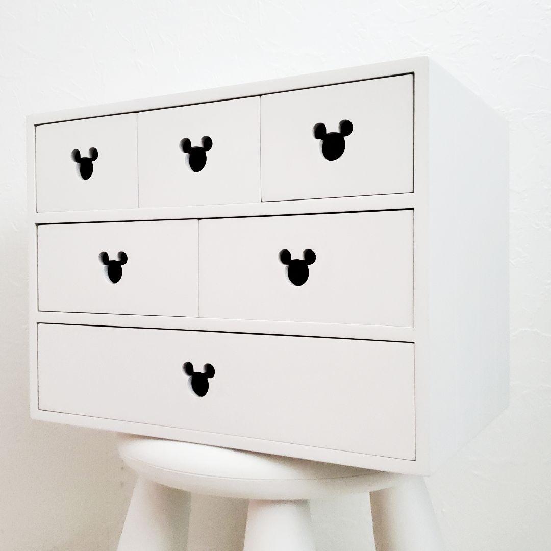 未使用 ディズニー ミッキーマウス デザイン 収納 ボックス 棚 ホワイト