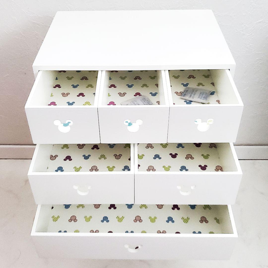 未使用 ディズニー ミッキーマウス デザイン 収納 ボックス 棚 ホワイト