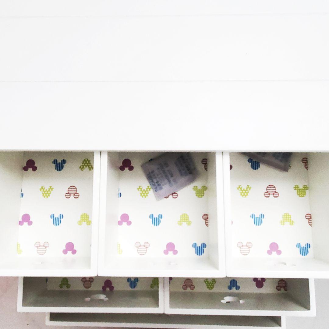 未使用 ディズニー ミッキーマウス デザイン 収納 ボックス 棚 ホワイト