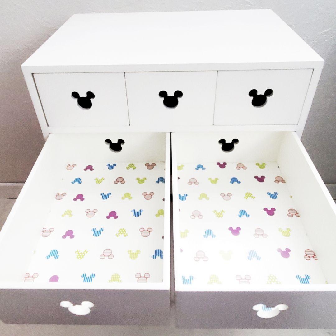 未使用 ディズニー ミッキーマウス デザイン 収納 ボックス 棚 ホワイト