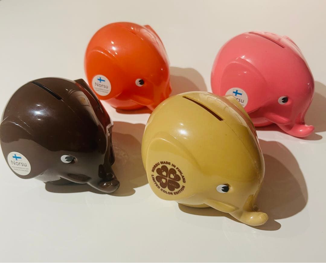 【廃盤】Norus エレファントバンク　貯金箱　4体セット　LIMITED