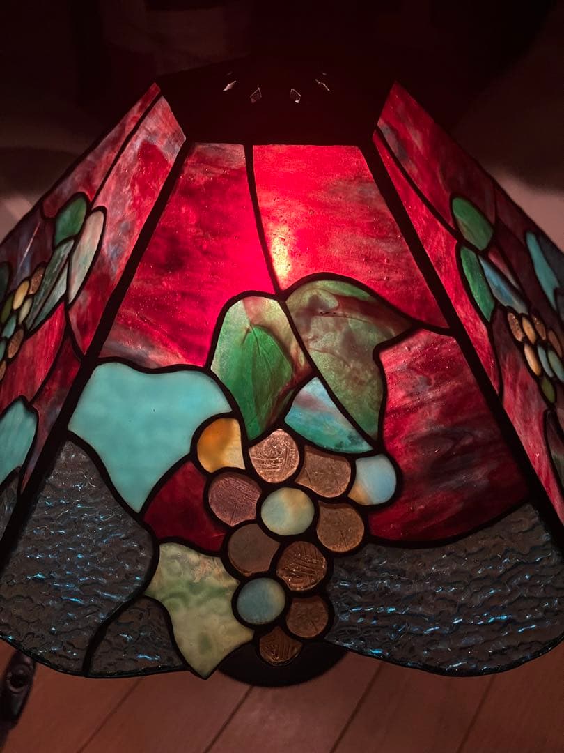 ステンドグラス ランプ スタンド 葡萄 シェードランプ ベース