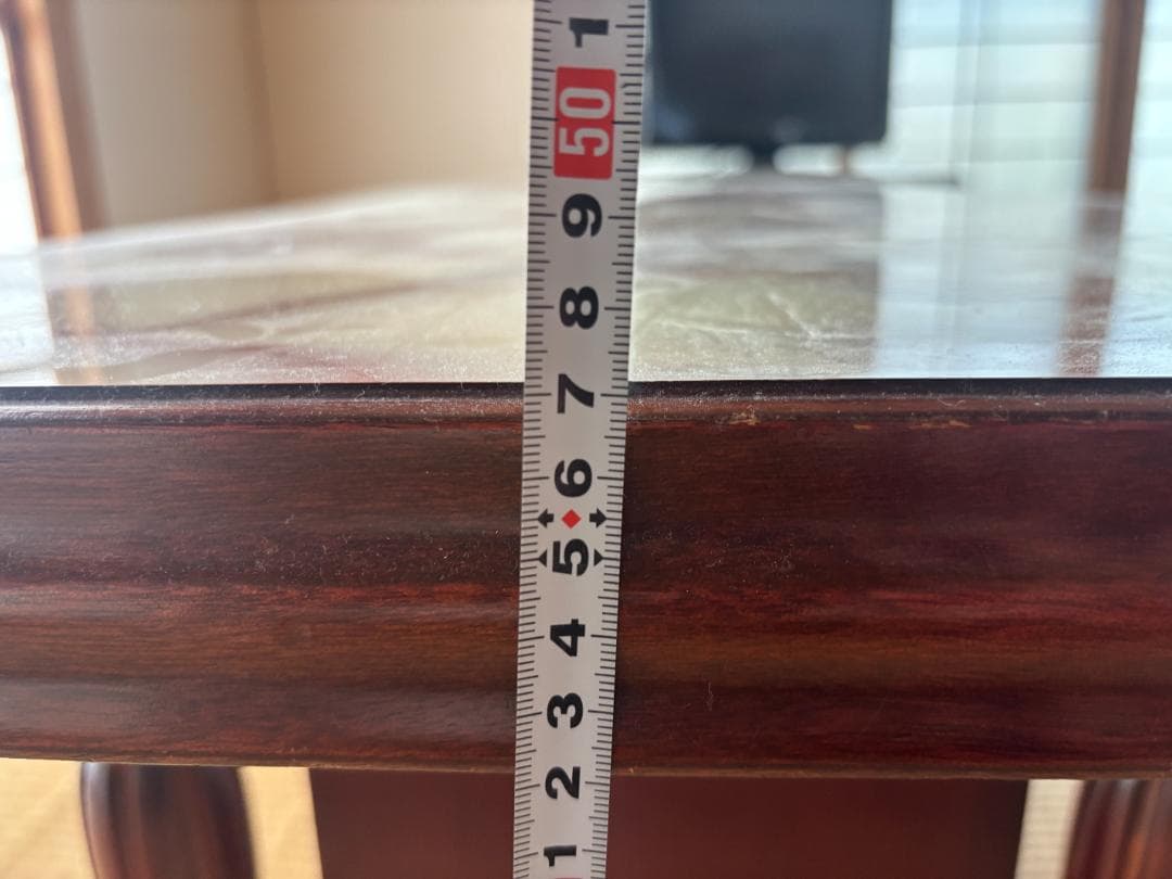 アンティーク応接テーブル 大理石風 天板