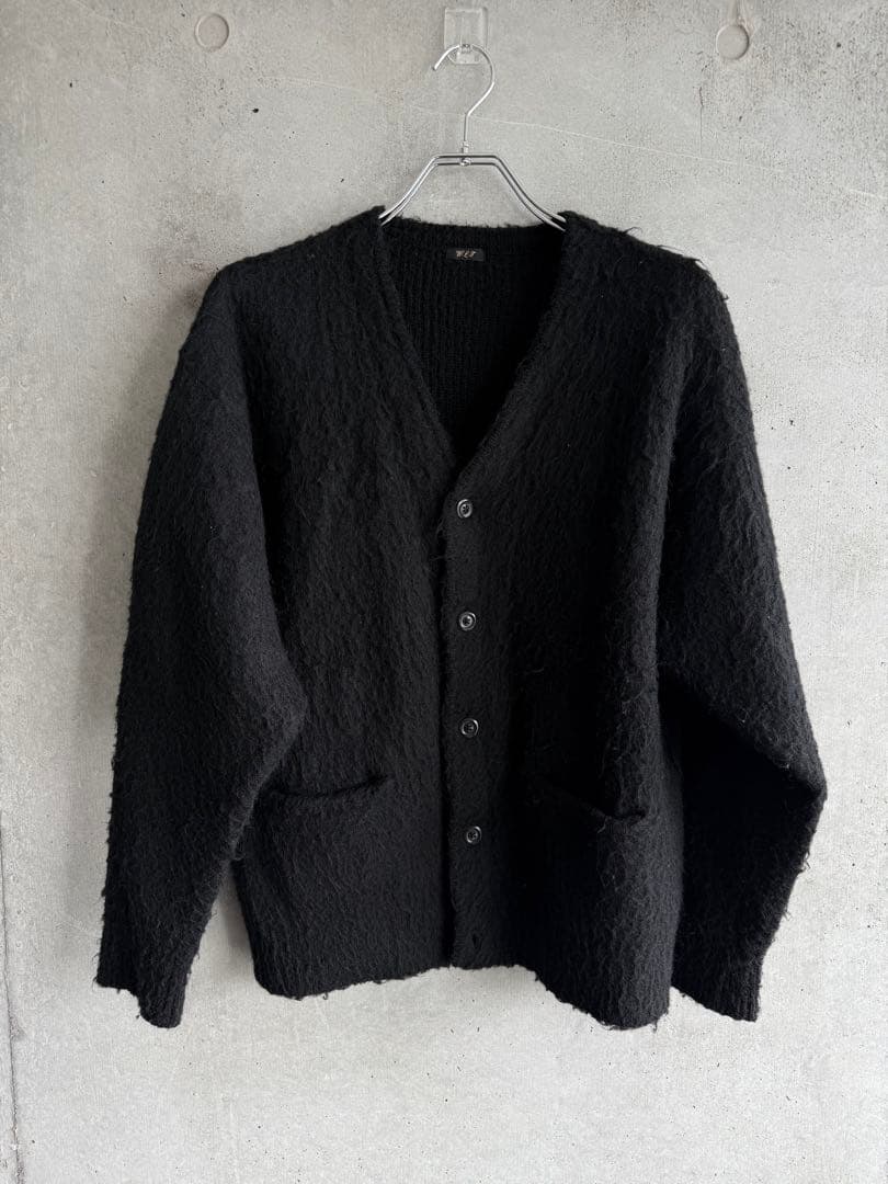 ワイルドライフテイラーアダムエロペ モヘアカーディガン ブラック