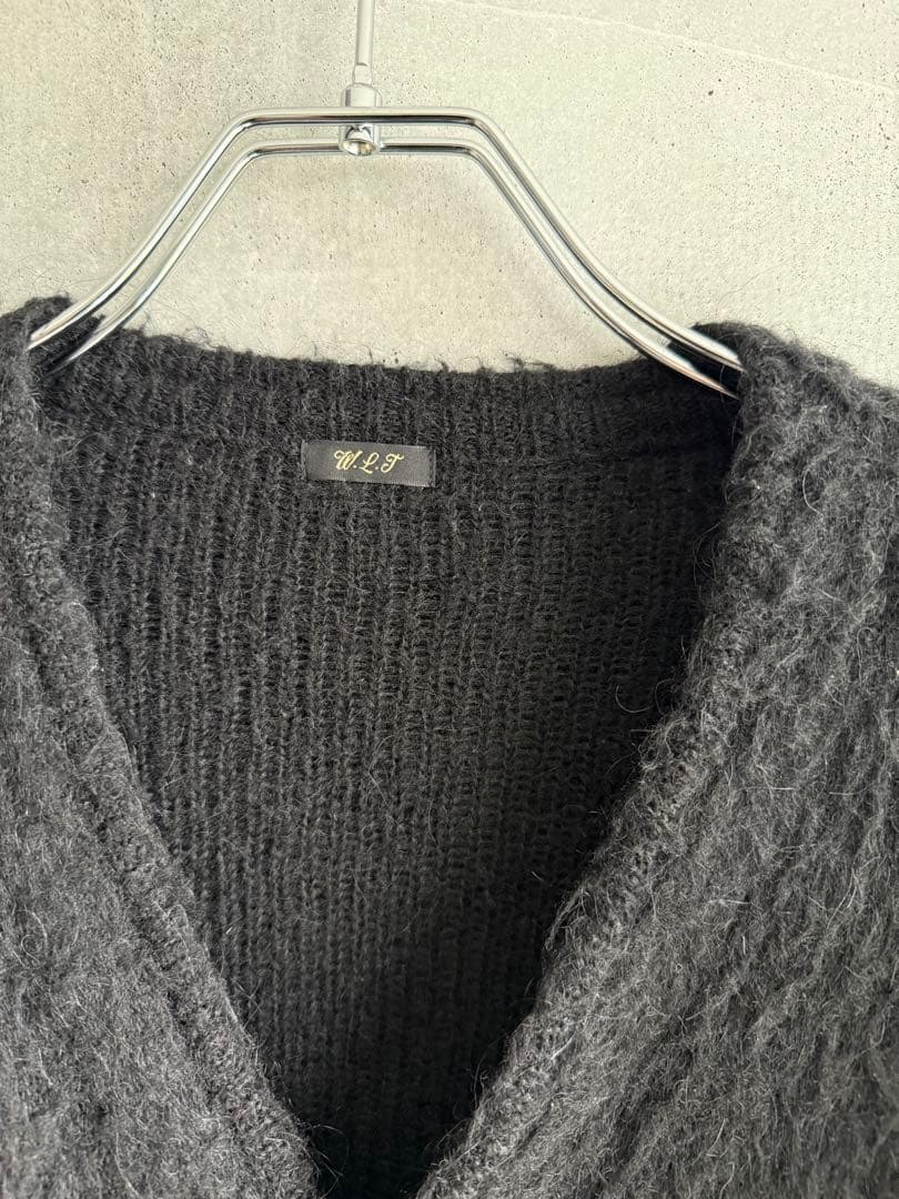 ワイルドライフテイラーアダムエロペ モヘアカーディガン ブラック