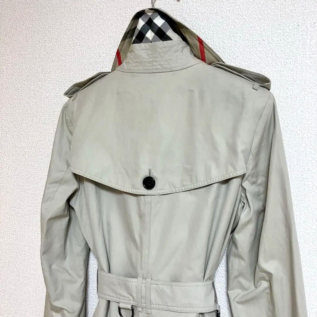 バーバリー　現行　トレンチコート　ロング　裏ノバチェック　ベルト　￼刻印ボタン