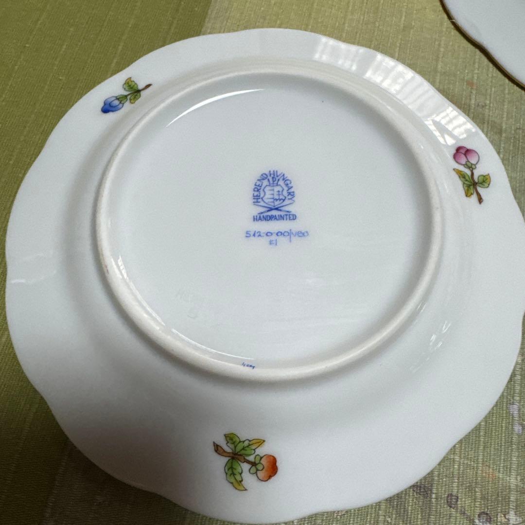 ヘレンド　ヴィクトリアブーケ　ラウンドプレート　小皿3枚セット