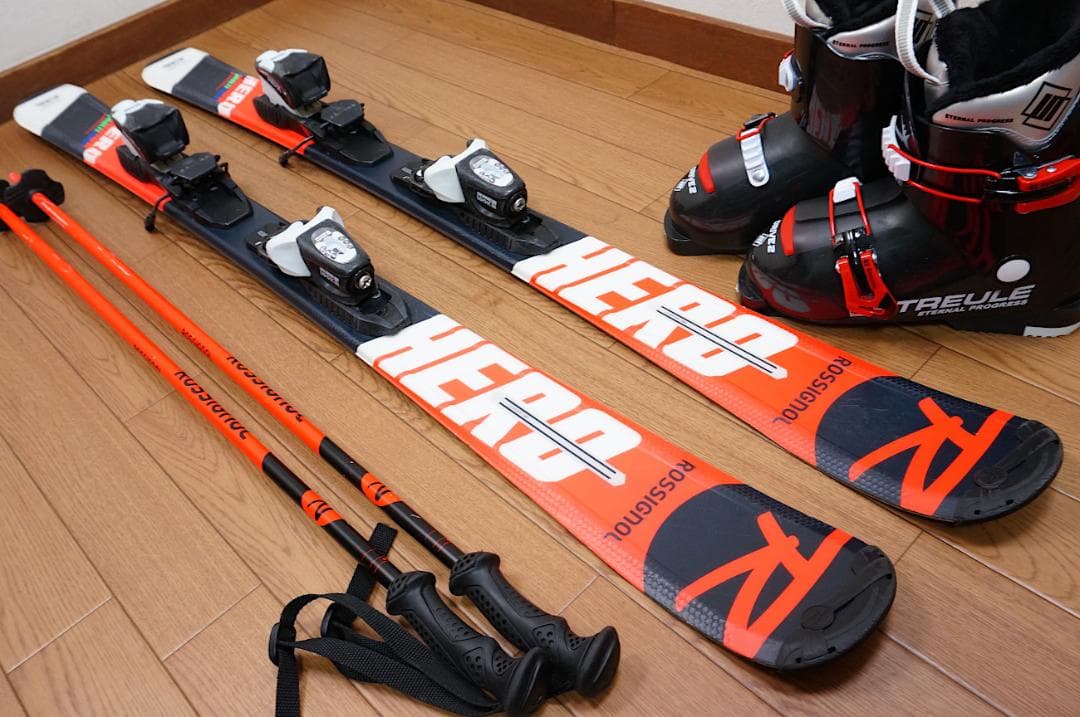 メンテ済 120cm 靴21cm ROSSIGNOL スキーセット