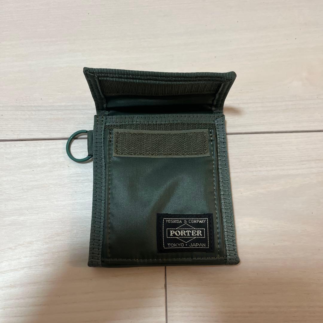 【美品】PORTER ポーター　カプセル　二つ折り財布　カーキ
