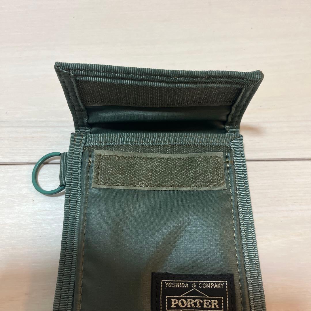 【美品】PORTER ポーター　カプセル　二つ折り財布　カーキ
