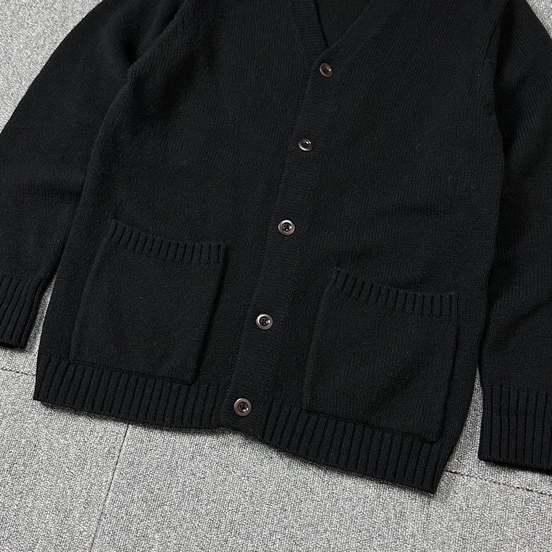 MHL. マーガレットハウエル ウール ニットカーディガン 黒 エムエイチエル