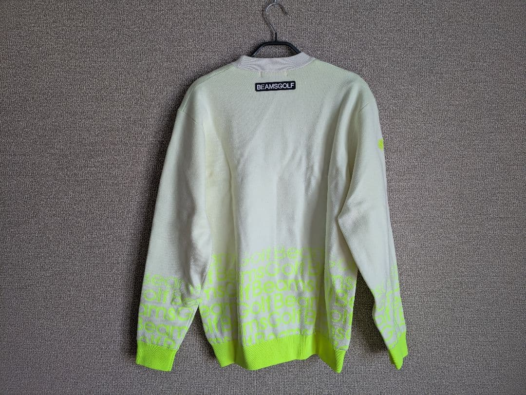 BEAMS GOLF セーター Mサイズ ホワイト/イエロー