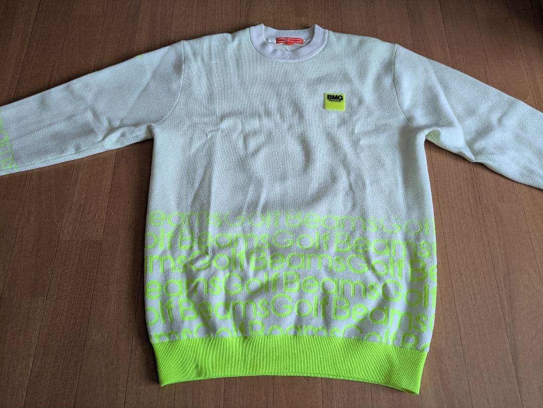 BEAMS GOLF セーター Mサイズ ホワイト/イエロー