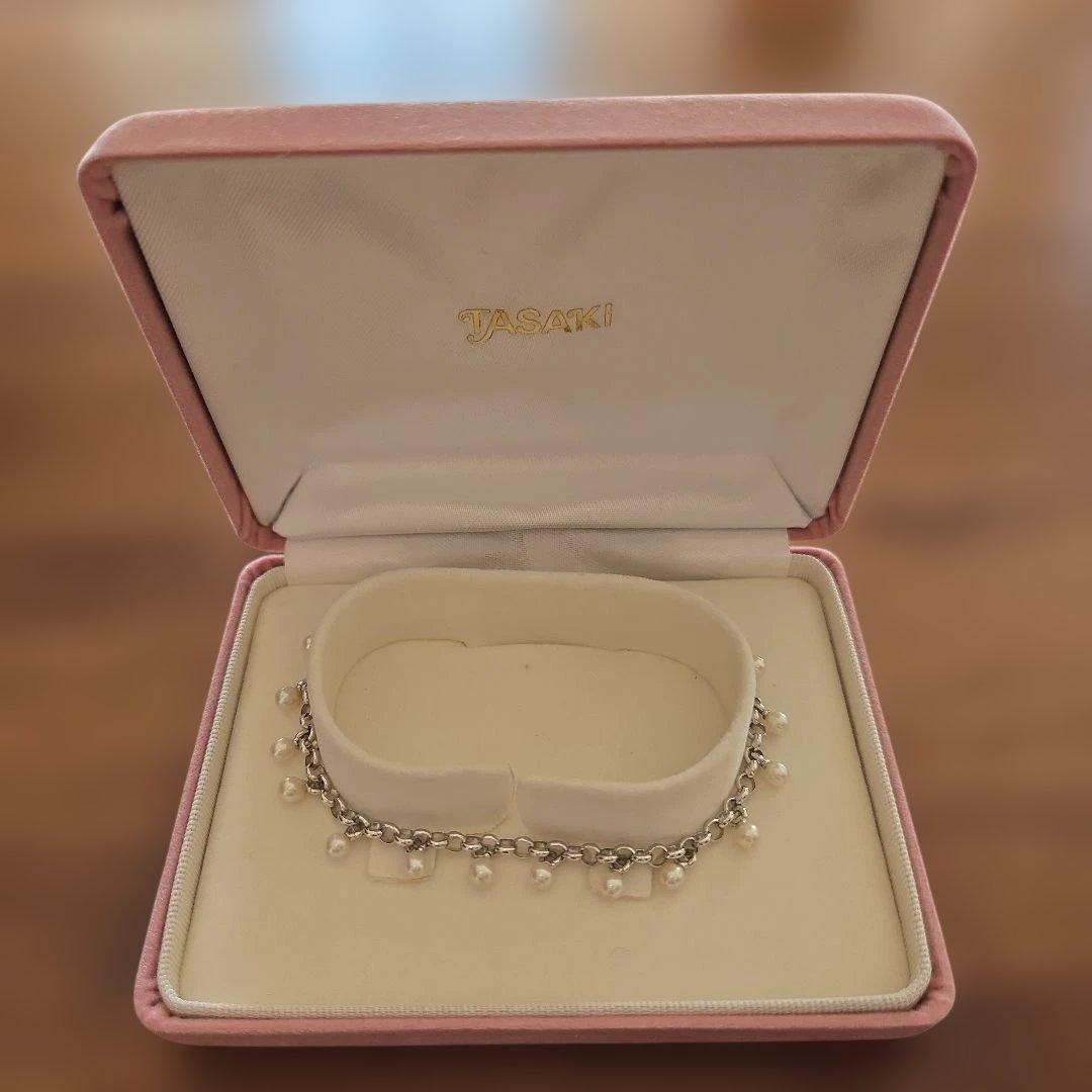 【美品】TASAKI 淡水パールブレスレット　シルバー