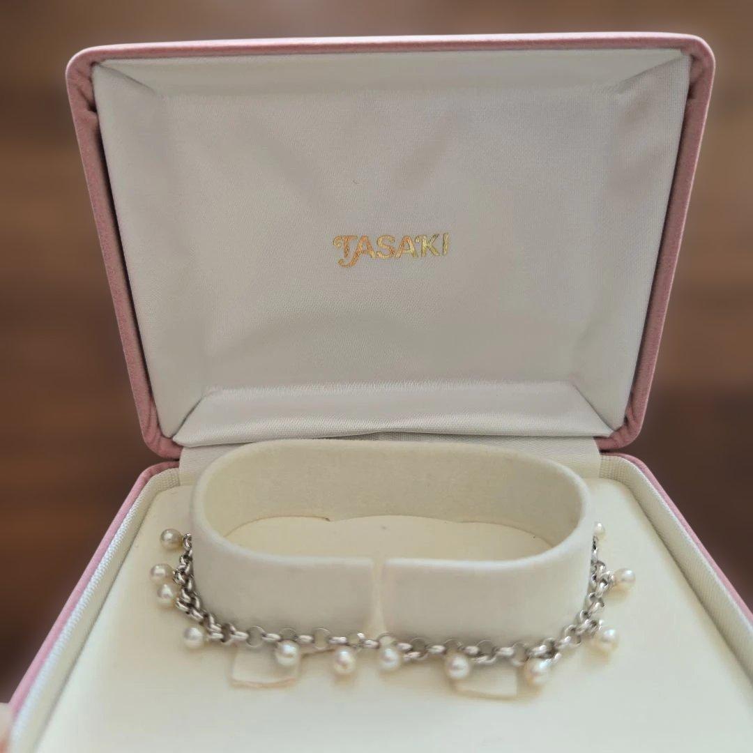 【美品】TASAKI 淡水パールブレスレット　シルバー