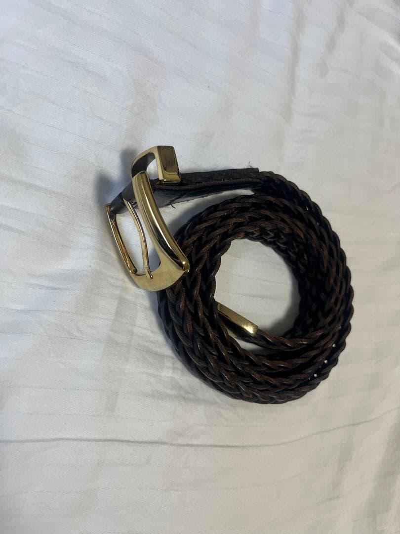 MBハイエンドレザーメッシュベルト(ゴールド) ダークブラウン Sサイズ